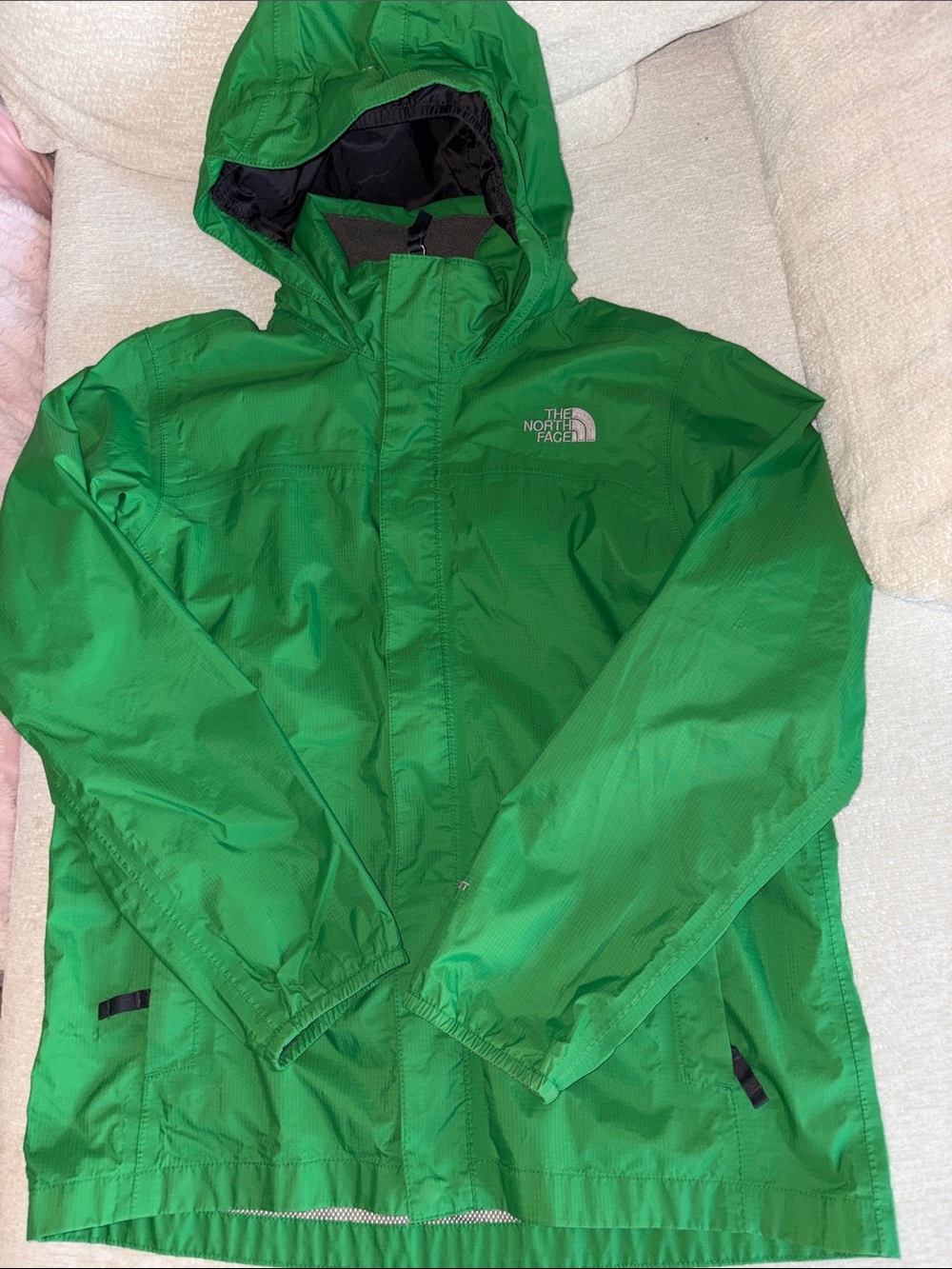 The North Face Green Kids Hooded Rain Jacket ( does fit women extra small)